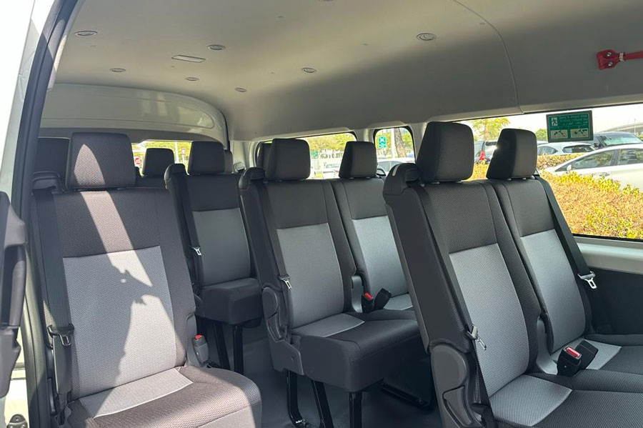 toyota hiace 12 seater van with the leather interior