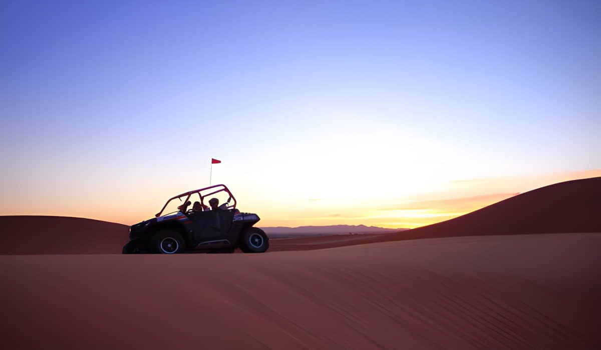 evening view of the desert and quad bike riding