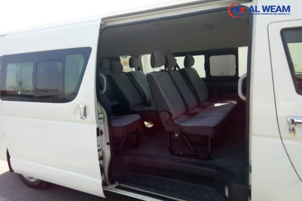 opened door of minibus 15 seats
