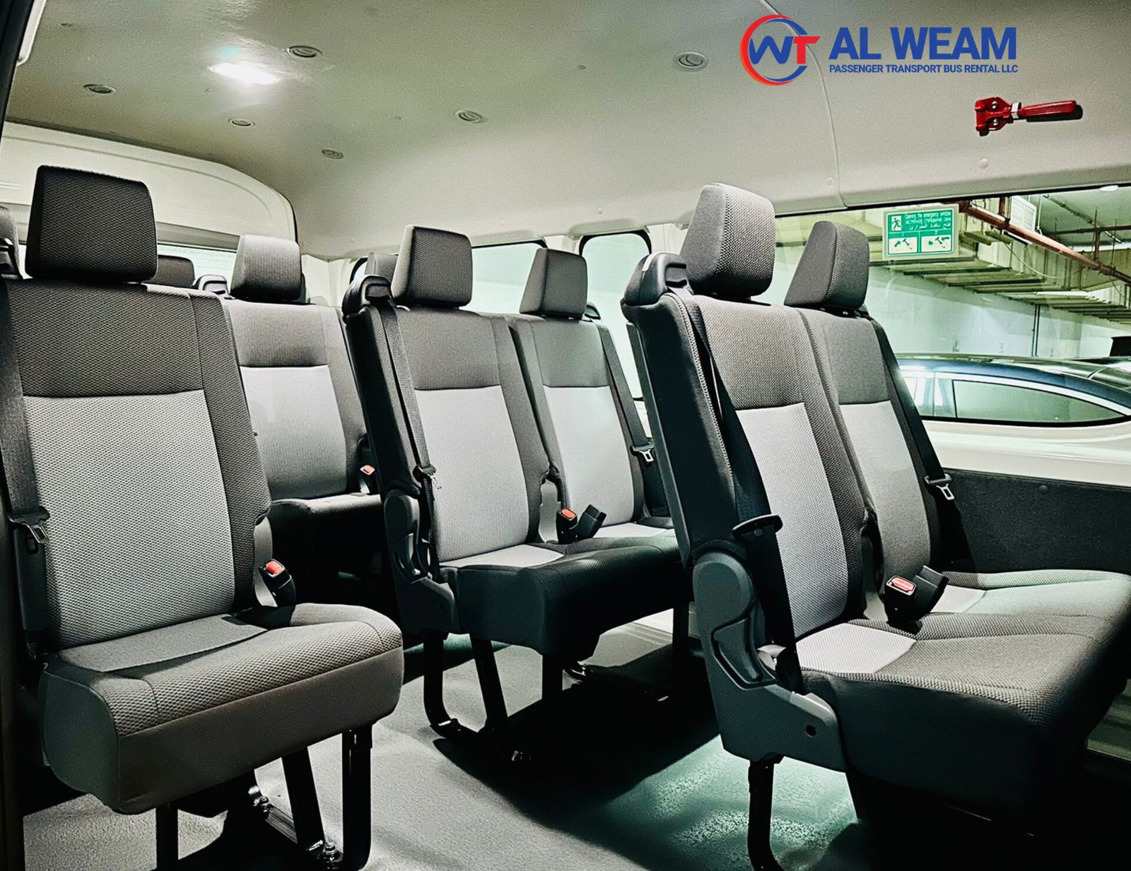 luxury interior of a Toyota Hiace van